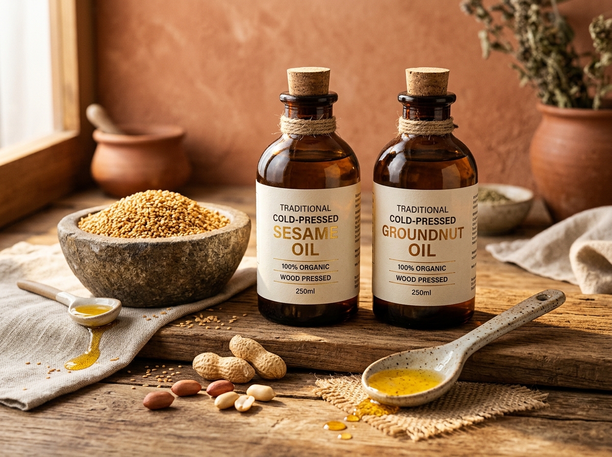 Valluvam Traditional Cold Pressed Sesame and Groundnut Oil